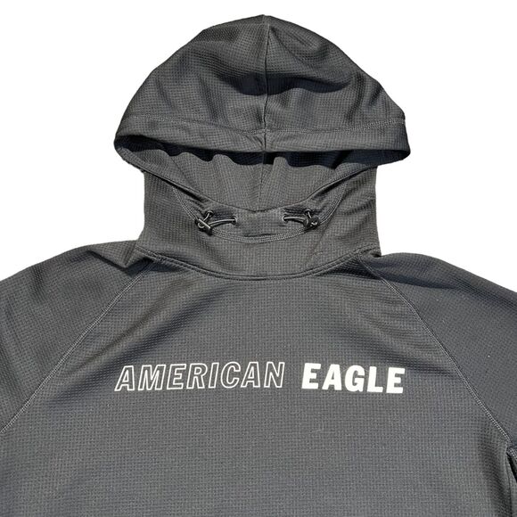 American Eagle Womens Hoodie Sweatshirt Flex Athletic Waffle Knit Pullover Small - Picture 2 of 7